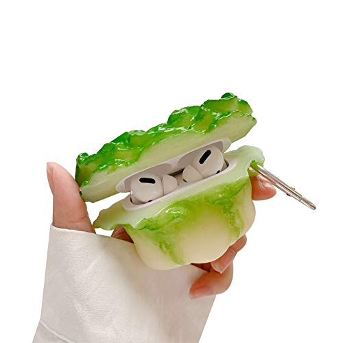 Aikeduo for Airpods 2 Case Funny Fun Cartoon Cool Soft Silicone Cute Food Vegetables Design for Teens Boys Girls Charging Case Skin Accessories Protective Cover for Airpod 1 (Airpods 2/1, Cabbage)