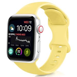 moolly band compatible with apple watch band 38mm 40mm 41mm 42mm 44mm 45mm 49mm, soft silicone watch strap replacement sport band for iwatch band ultra se series 8/7/6/5/4/3/2/1 sport & edition (pollen yellow, 41mm/40mm/38mm s/m)
