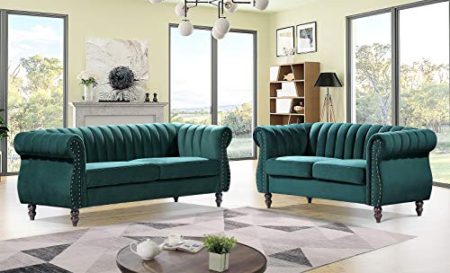 US Pride Furniture S5647-SF+LV Sofas, Green