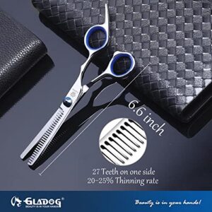 Dog Grooming Scissors Kit with Safety Round Tips, GLADOG Professional 6 in 1 Grooming Scissors for Dogs, Sharp and Durable Dog Grooming Shears for Dogs Cats Pets