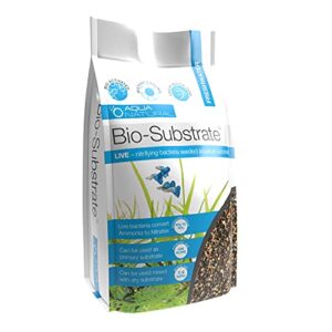 aquanatural midnight pearl bio-substrate 5lb for aquariums, gravel seeded start up bio active nitrifying bacteria 2-4mm, brown, black, gold, small (biofresh003)