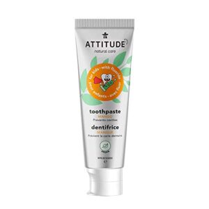 attitude toothpaste with fluoride, prevents tooth decay and cavities, vegan, cruelty-free and sugar-free, mango, 4.2 oz