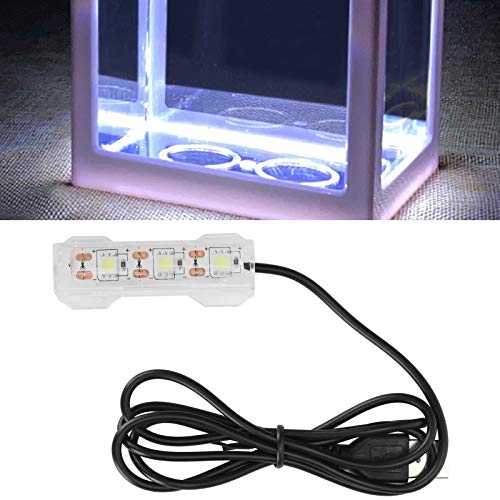 GLOGLOW Aquarium Light, Soft USB Small Aquarium Water Plant Light Light Weight Desktop Fish Tank Mini Decoration LED Lamp 6x2cm/2.4x0.8in