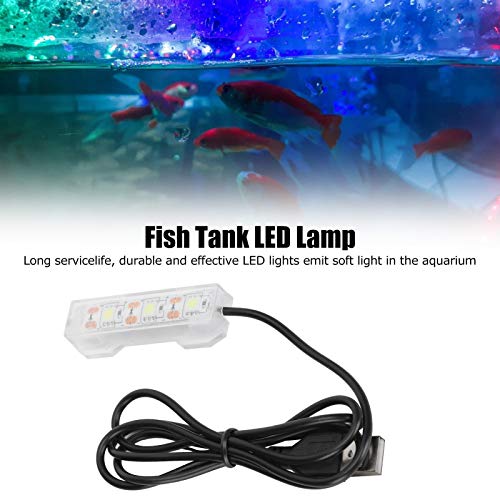 GLOGLOW Aquarium Light, Soft USB Small Aquarium Water Plant Light Light Weight Desktop Fish Tank Mini Decoration LED Lamp 6x2cm/2.4x0.8in