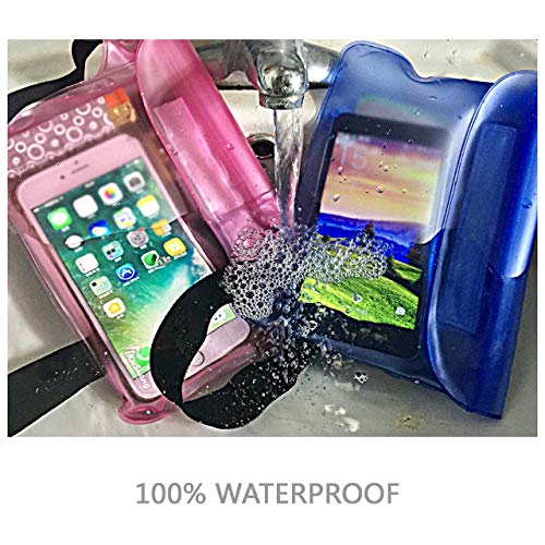 iKuShang Waterproof Pouch 2 Pack Waterproof Fanny Pack Waterproof Phone Pouch Waterproof Bags Safe & Dry for Boating Swimming Diving Fishing Beach(Gray+Pink)