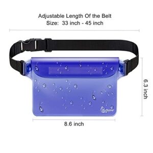 iKuShang Waterproof Pouch 2 Pack Waterproof Fanny Pack Waterproof Phone Pouch Waterproof Bags Safe & Dry for Boating Swimming Diving Fishing Beach(Gray+Pink)