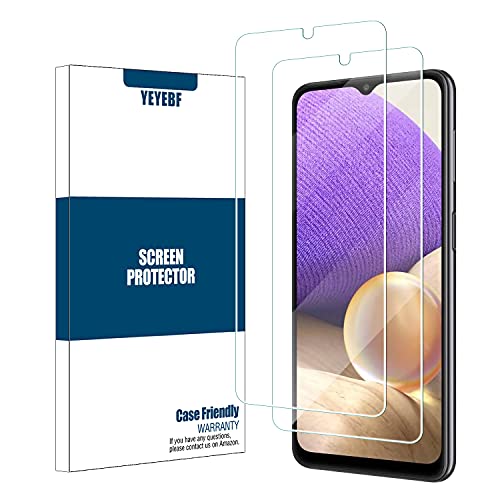 Galaxy A32 5G Tempered Glass Screen Protector by YEYEBF, [2 Pack] [3D Glass] [Bubble-Free] [Anti-Glare] Screen Protector Glass for Samsung Galaxy A32