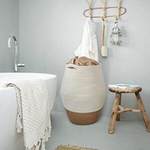 Goodpick Boho Woven Toy Basket And Tall Laundry Hamper (Set of 2)