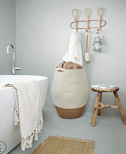 Goodpick Boho Woven Toy Basket And Tall Laundry Hamper (Set of 2)