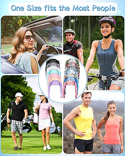 14 Pieces Women Cooling Shawl Arm Sleeve with Finger Hole Anti-UV Golf Cooling Shawl Arm Sleeve Sun Protection Breathable and Comfortable for Golfing, Driving, Riding, Fishing, 14 Colors
