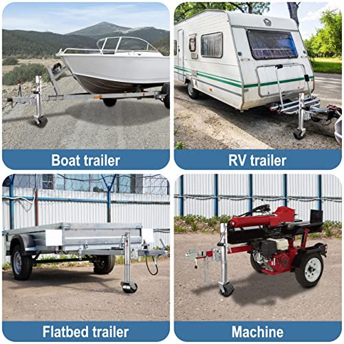 Aukayne Trailer Jack with Wheel- 2000 LBs, Heavy Duty Longer Lifespan Boat Trailer Jack, 12" Lift Galvanized