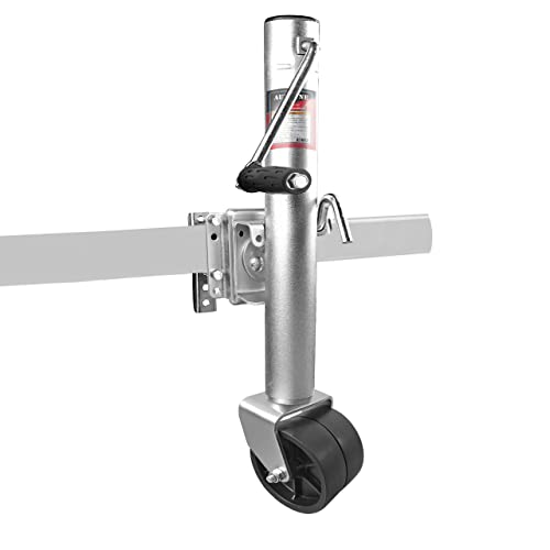 Aukayne Trailer Jack with Wheel- 2000 LBs, Heavy Duty Longer Lifespan Boat Trailer Jack, 12" Lift Galvanized