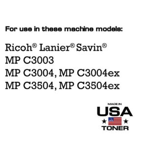 MADE IN USA TONER Compatible Replacement for Ricoh MP C3003 MP C3004 MP C3504 MP C3004ex MP C3504ex 841813 (Black, 2 Pack)