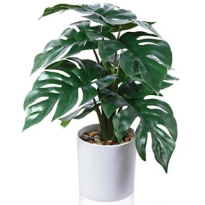 kazeila fake monstera plant artificial tropical split leaf plant faux desk plant for indoor decoration perfect housewarming gift
