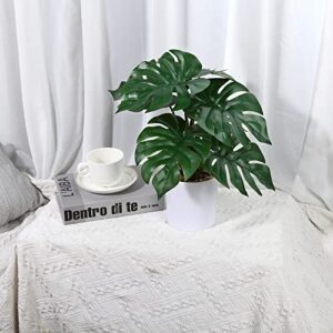 Kazeila Fake Monstera Plant Artificial Tropical Split Leaf Plant Faux Desk Plant for Indoor Decoration Perfect Housewarming Gift