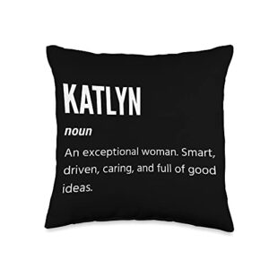 katlyn gifts, noun, an exceptional woman throw pillow, 16x16, multicolor
