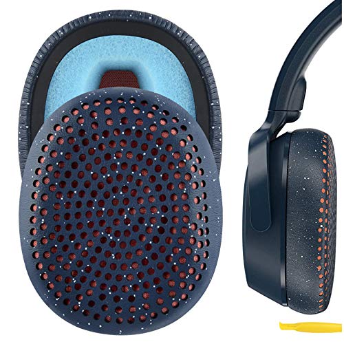 Geekria QuickFit Replacement Ear Pads for Skullcandy Riff Wireless Headphones Ear Cushions, Headset Earpads, Ear Cups Repair Parts (Blue)