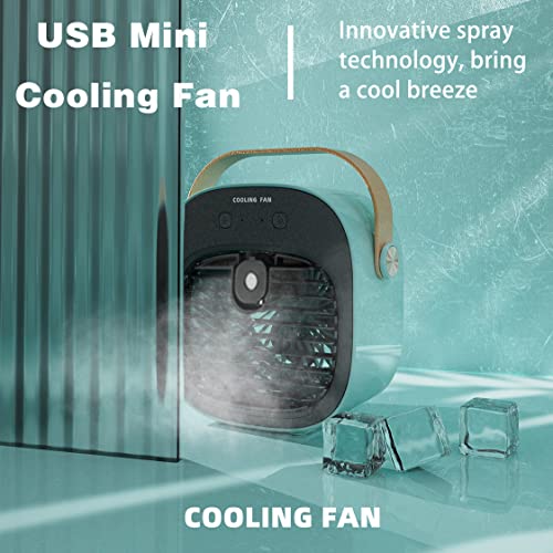 Portable Air Conditioner Fan，MiNi USB Evaporative Air Conditioner Fan，10000mAh cordless Rechargeable Personal Desktop Fan，3-Speed Silent for Office，Living Room，Bedroom，Car and Outdoor Activities（Blue）