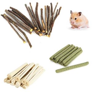 nereids net 300g hamster natural snack kit apple sticks, teeth grinding toy, timothy hay sweet bamboo chew teeth care wood toys for gerbil bunny chinchilla guinea pig pets food