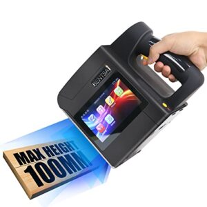 bentsai b85 wide format handheld inkjet printer, large character coding machine up to 3.93"/100mm print height, use for almost any surfaces with solvent quick dry ink for logo, label, trademark