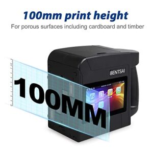 BENTSAI B85 Wide Format Handheld Inkjet Printer, Large Character Coding Machine Up to 3.93"/100mm Print Height, Use for Almost Any Surfaces with Solvent Quick Dry Ink for Logo, Label, Trademark