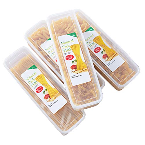 4 Pcs Pasta Storage Container Kitchen Spaghetti Food Storage Box - Noodle Canister With Lid for Spaghetti, Noodles, Pasta, Eggs, Fruits Snacks