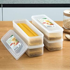 4 Pcs Pasta Storage Container Kitchen Spaghetti Food Storage Box - Noodle Canister With Lid for Spaghetti, Noodles, Pasta, Eggs, Fruits Snacks