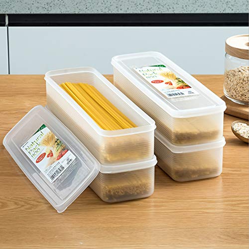 4 Pcs Pasta Storage Container Kitchen Spaghetti Food Storage Box - Noodle Canister With Lid for Spaghetti, Noodles, Pasta, Eggs, Fruits Snacks