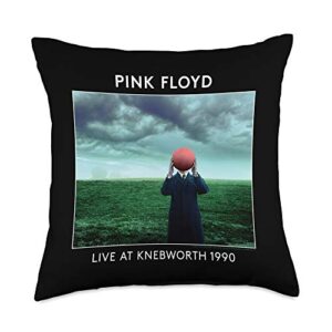pink floyd live at knebworth 1990 throw pillow, 18x18, multicolor