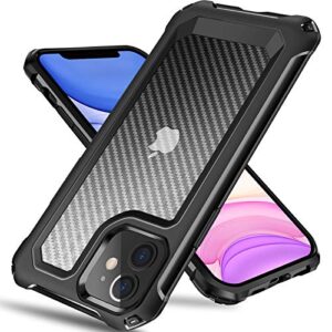 tuerdan designed for iphone 12 case, iphone 12 pro case, [military grade shockproof] [soft bumper & hard back] anti-scratches, fingerprint resistant, protective phone case - 6.1 inch, black