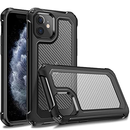 Tuerdan Designed for iPhone 12 Case, iPhone 12 Pro Case, [Military Grade Shockproof] [Soft Bumper & Hard Back] Anti-Scratches, Fingerprint Resistant, Protective Phone Case - 6.1 inch, Black