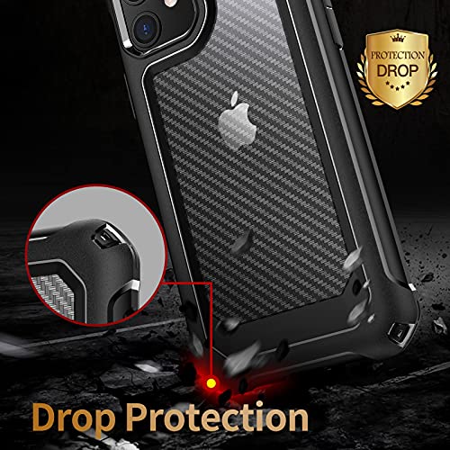 Tuerdan Designed for iPhone 12 Case, iPhone 12 Pro Case, [Military Grade Shockproof] [Soft Bumper & Hard Back] Anti-Scratches, Fingerprint Resistant, Protective Phone Case - 6.1 inch, Black