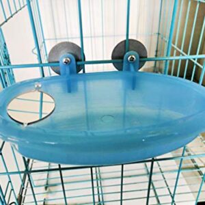 Bird Bathtub with Mirror 3 Packs, Wooden Bird Mirror Perch Stand, Colorful Swing Bird Cage Accessories for Budgerigar, Parakeet, Cockatiel, Conure, Lovebird, Cockatoo