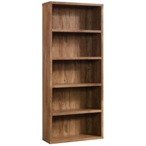 sauder miscellaneous storage 5-shelf wood bookcase in sindoori mango, sindoori mango finish