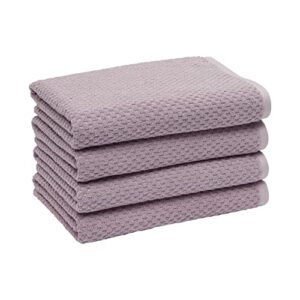 amazon basics odor resistant textured bath towel, 30 x 54 inches - 4-pack, lavender
