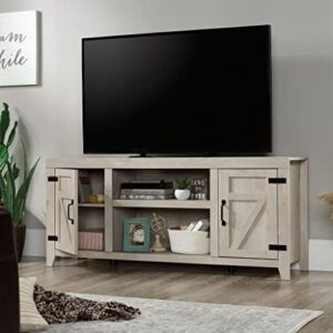 Sauder Misc Entertainment Farmhouse Credenza, for TVs up to 70", Chalked Chestnut Finish