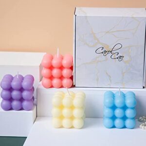 Bubble Candle, 4pcs Cube Soy Wax Bubble Candles Scented Aesthetic Bubble Candle Set for Home Bedroom Decor Birthday Mothers Day Gifts for Mom