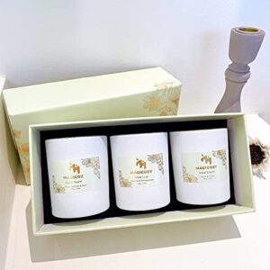 Scented Candles, Luxury Candles Gift Set of 3pcs Candles with Crystals Inside, Candle Sets, Candle giftbox for You and Your Families & Friends