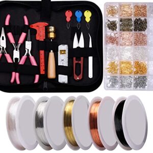 Yholin Jewelry Making Kits for Adults, Wire Wrapping Kit with Tools, Wire, Accessories for Making and Repair