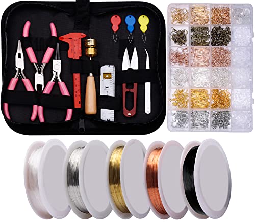 Yholin Jewelry Making Kits for Adults, Wire Wrapping Kit with Tools, Wire, Accessories for Making and Repair