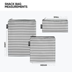 Simple Modern Ellie Reusable Snack Bags Sandwich Bag - Food Storage, Medium, Glacier Stripes