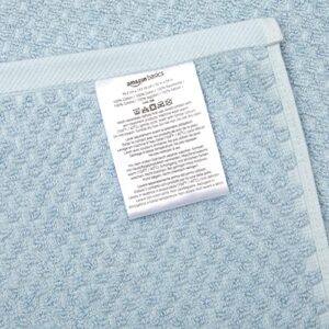 Amazon Basics Odor Resistant Textured Bath Towel, 30 x 54 Inches - 2-Pack, Light Blue