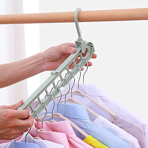 6 Packs of Hangers Space Saving for clothes, Small Space Saving, Magic Hanger Organizer, Shirt Organizer for Closet, Dress Organizer with 9 Holes for Closet Storage,Multi-Purpose Plastic Magic Hangers