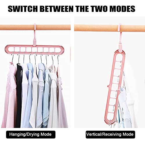 6 Packs of Hangers Space Saving for clothes, Small Space Saving, Magic Hanger Organizer, Shirt Organizer for Closet, Dress Organizer with 9 Holes for Closet Storage,Multi-Purpose Plastic Magic Hangers