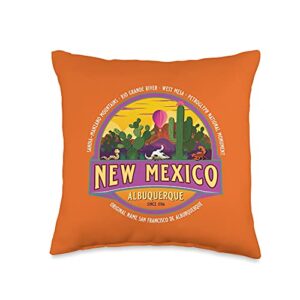albuquerque new mexico souvenirs & gifts kaedam albuquerque new mexico usa balloons desert vacation souvenir throw pillow, 16x16, multicolor