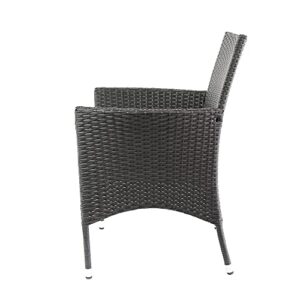 Amazon Brand - Ravenna Home Set of 2 Contemporary Outdoor Patio Dining Chairs with Cushion, Weather-Resistant PE Rattan Wicker - Black