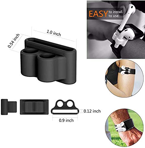 Loirtlluy 4 in 1 Anti-Lost Accessories for Airpods, Airpods Strap Magnetic Cord, Ear Hooks and Covers Compatible with Airpods 1 & 2, Airpods Watch Band Holder, Blac