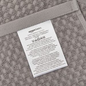 Amazon Basics Odor Resistant Textured Wash Cloth, 12 x 12 Inches - 12-Pack, Dark Gray