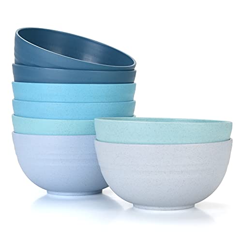 Homestockplus Cereal Bowls 24 OZ Microwave and Dishwasher Safe Bowl BPA-Free Eco-Friendly Bowl Sets Mixed Color for Cereal, Salad, Soup, Rice[Set of 8]