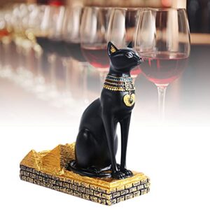 Cabilock Countertop Wine Bottle Holder Animal Wine Bottle Display Stand Egyptian Cat Figurine Statue for Table Pantry Cabinet Decoration